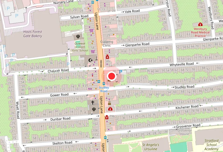 Map showing Smart Motorbikes on Upton Lane, Forest Gate, London E7 9PB